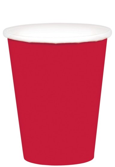 DISPOSABLE CUPS PAPER - APPLE RED 266ML - PACK OF 20