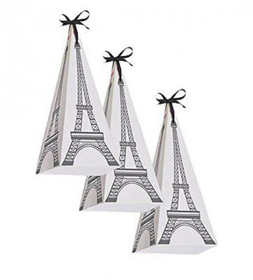 PARTY IN PARIS CONE SHAPED EIFFEL TOWER TREAT BOXES - PACK OF 8