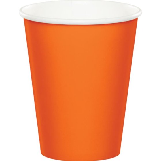 DISPOSABLE CUPS PAPER - SUNKISSED ORANGE 266ML - PACK OF 24