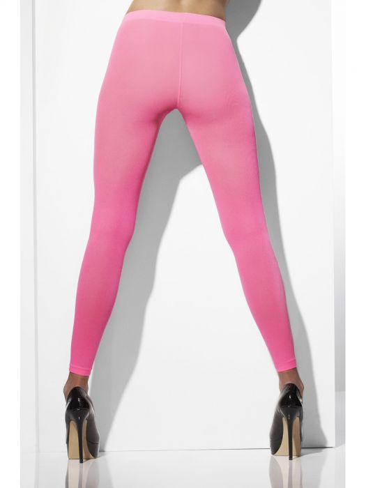 STOCKINGS/TIGHTS - NEON PINK OPAQUE FOOTLESS TIGHT