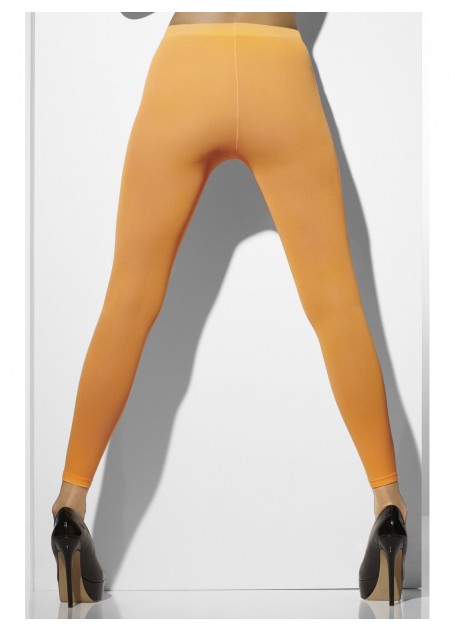 STOCKINGS/TIGHTS - NEON ORANGE OPAQUE FOOTLESS TIGHTS