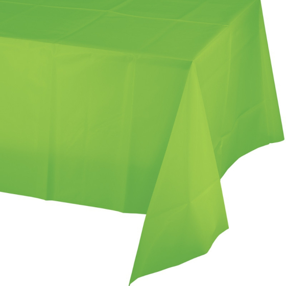 DISPOSABLE TABLECOVER - RECTANGULAR LIME GREEN PLASTIC