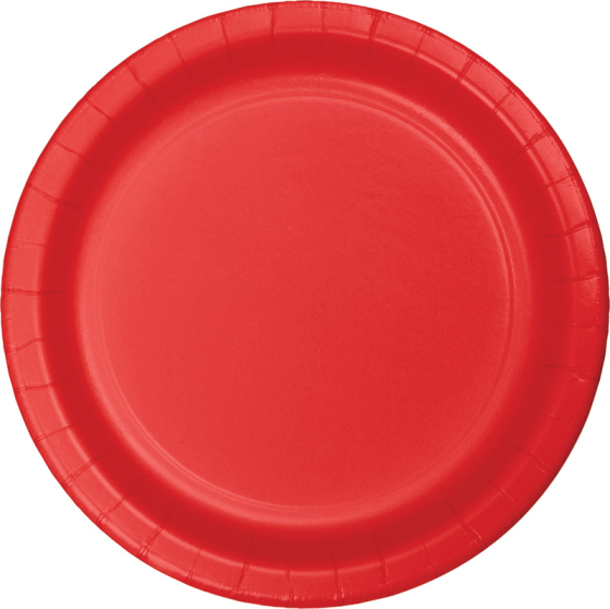 DISPOSABLE DINNER BANQUET SIZE PAPER PLATE - CLASSIC RED PACK 24