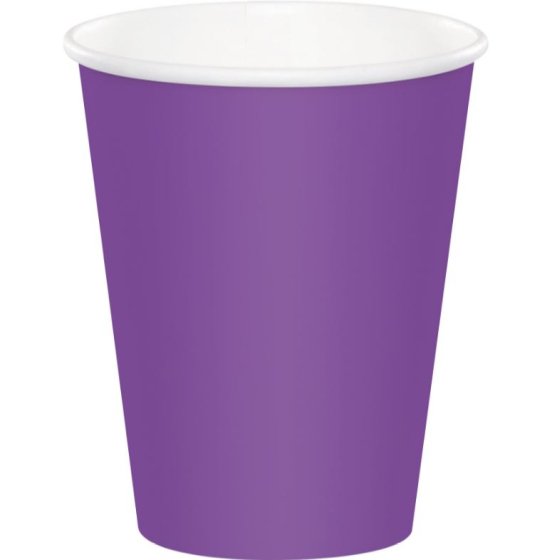 DISPOSABLE CUPS PAPER - AMETHYST/PURPLE CLASSIC 266ML - PACK OF 24