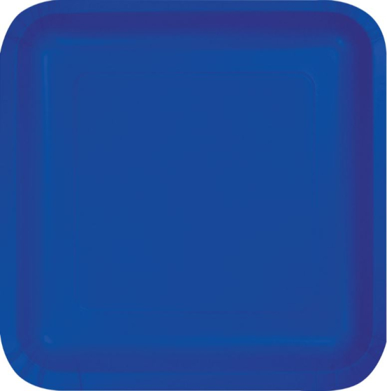 DISPOSABLE LUNCH PAPER PLATE SQUARE - COBALT BLUE PACK OF 18