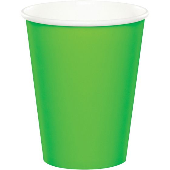 DISPOSABLE CUPS PAPER - LIME GREEN CLASSIC 266ML - PACK OF 24