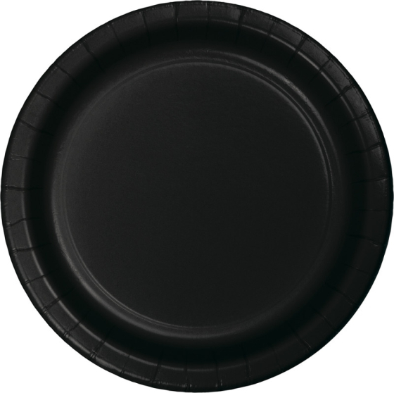 DISPOSABLE ENTREE/SNACK PAPER PLATE - BLACK PACK OF 24