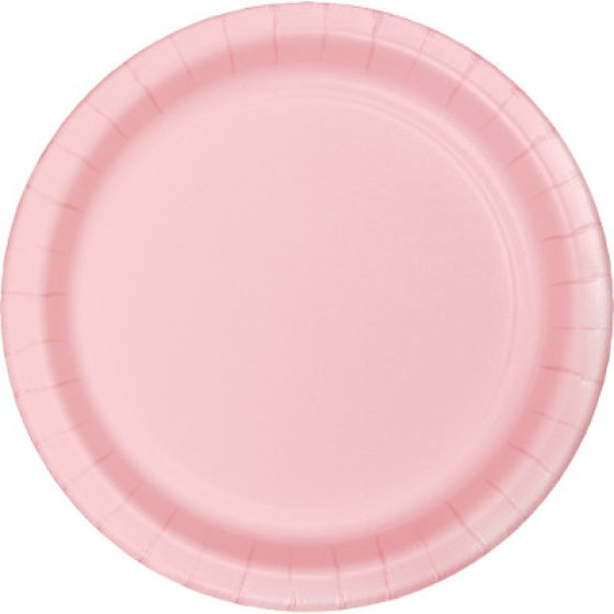 DISPOSABLE DINNER PAPER PLATE - PALE PINK PACK OF 24
