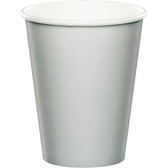 DISPOSABLE CUPS PAPER - SHIMMERING SILVER 266ML - PACK OF 24