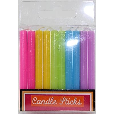 CANDLE STICKS - BRIGHT COLOURS PACK 10