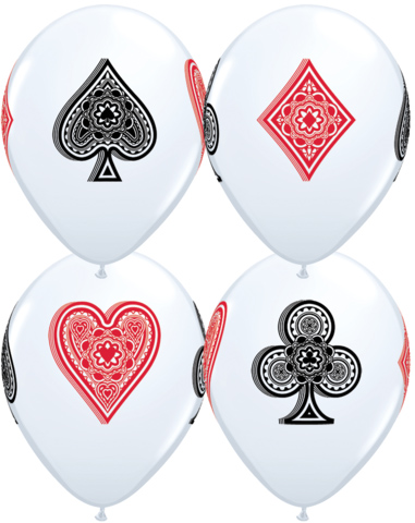 BALLOONS LATEX - CARD SUITS PACK OF 12