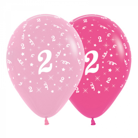BALLOONS LATEX - 2ND FASHION PINK & HOT PINK PACK OF 6