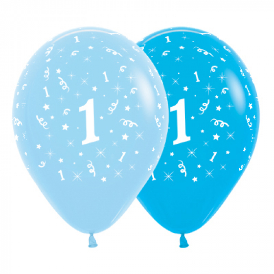 BALLOONS LATEX - 1ST FASHION BLUE & ROYAL BLUE PACK OF 6