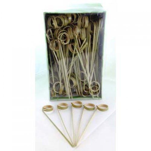 NATURAL ECO BAMBOO RING SKEWERS 12CM - BOX OF 250