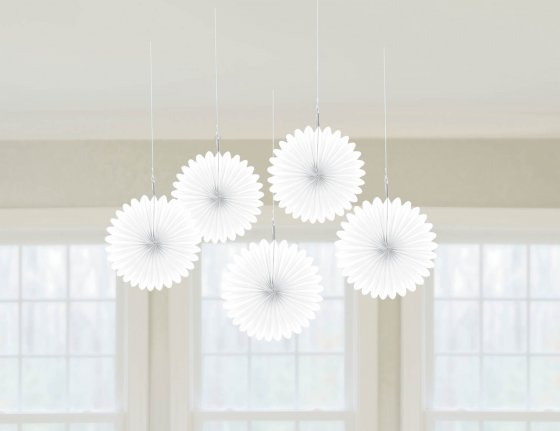 DECORATIVE FANS - WHITE PACK OF 5