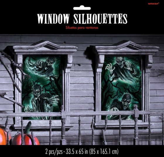 HAUNTED HOUSE WINDOW SILHOUETTES