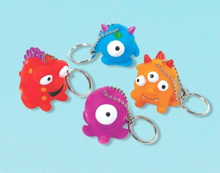 PARTY FAVOURS - ALIEN CREATURE KEY CHAINS PACK OF 12