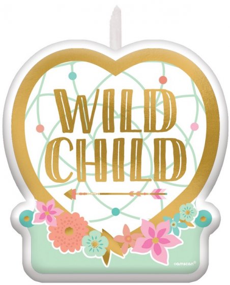 BOHO CHIC 'WILD CHILD' BIRTHDAY CANDLE