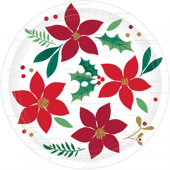 CHRISTMAS WISHES LUNCH PLATES - PACK OF 8