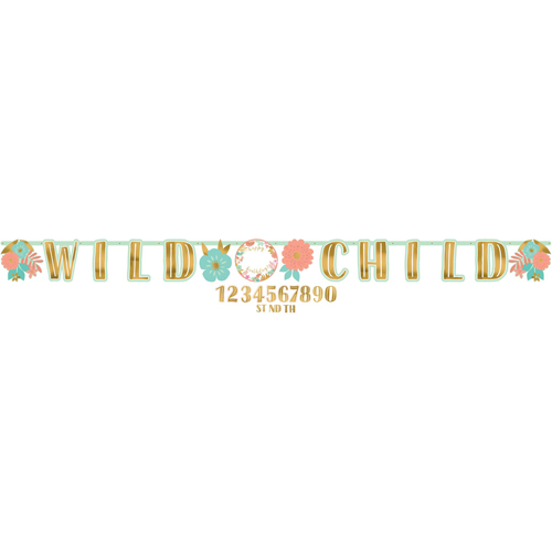 BOHO CHIC 'WILD CHILD' ADD AN AGE BIRTHDAY BANNER