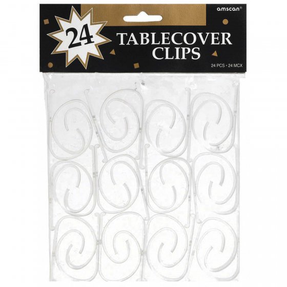 TABLECOVER CLIPS - CLEAR PACK OF 24