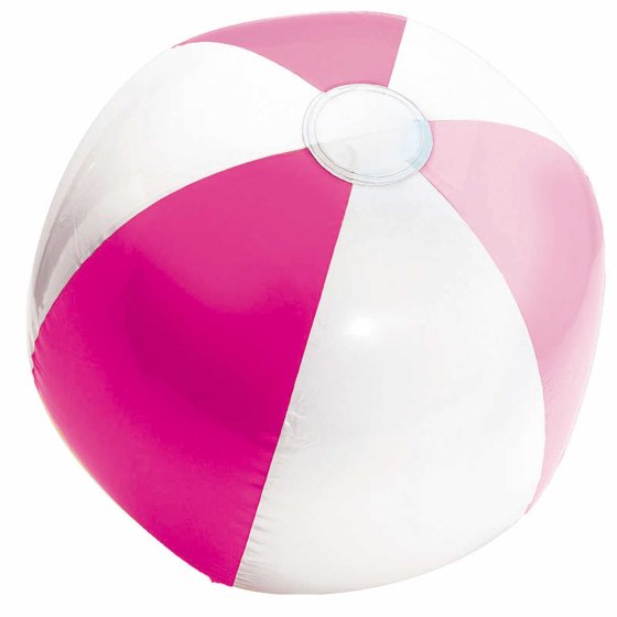 INFLATABLE BEACH BALL IN PINK & WHITE COLOURS