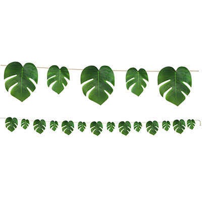 TROPICAL PALM LEAVES FABRIC BANNER
