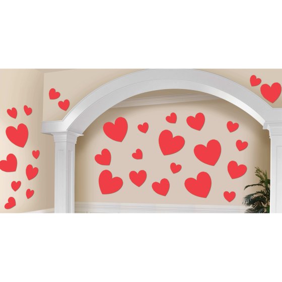 RED HEART ASSORTED GLITTER HEARTS CUT OUTS PACK OF 30