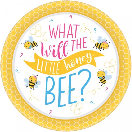 BABY SHOWER 'WHAT WILL IT BEE?' - DINNER PLATES PACK OF 8