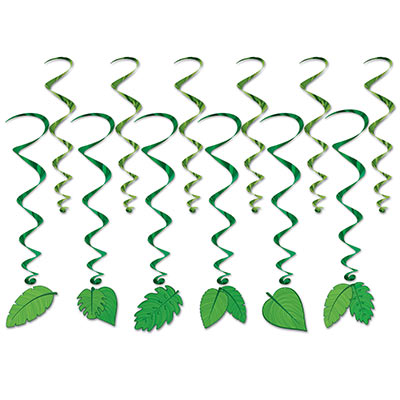TROPICAL PALM LEAVES HANGING WHIRLS - PACK OF 12