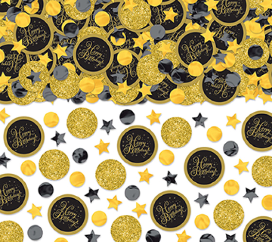 HAPPY BIRTHDAY SCATTERS SPARKLING - SILVER, GOLD & BLACK