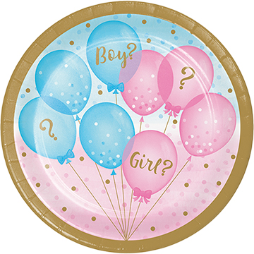 BABY REVEAL BOY OR GIRL LUNCH PLATES - PACK 8