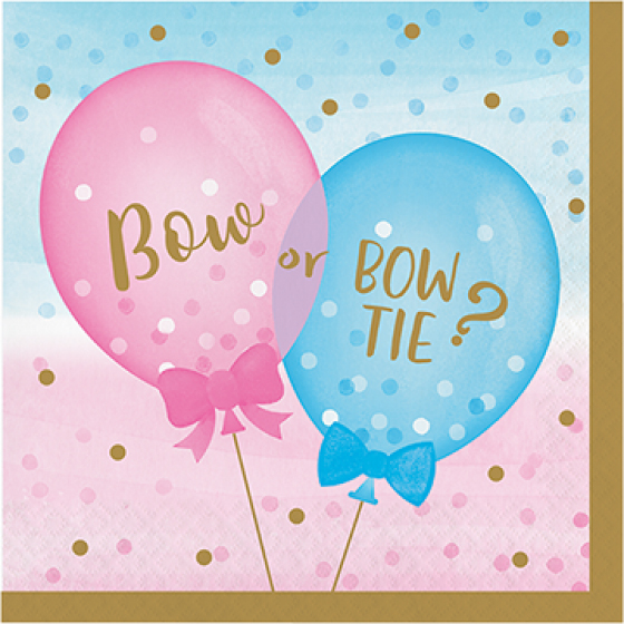 BABY REVEAL BOY OR GIRL LUNCH NAPKINS - PACK 16