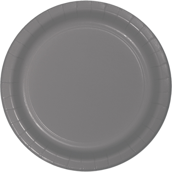 DISPOSABLE ENTREE/SNACK PAPER PLATE - GLAMOUR GREY PACK OF 24