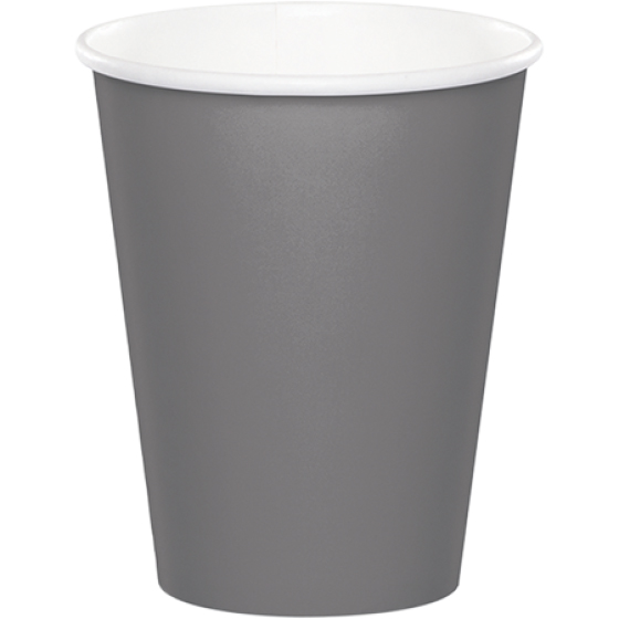 DISPOSABLE CUPS PAPER - GLAMOUR GREY 266ML - PACK OF 24