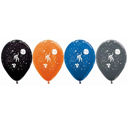BALLOONS LATEX - OUTER SPACE PACK OF 12