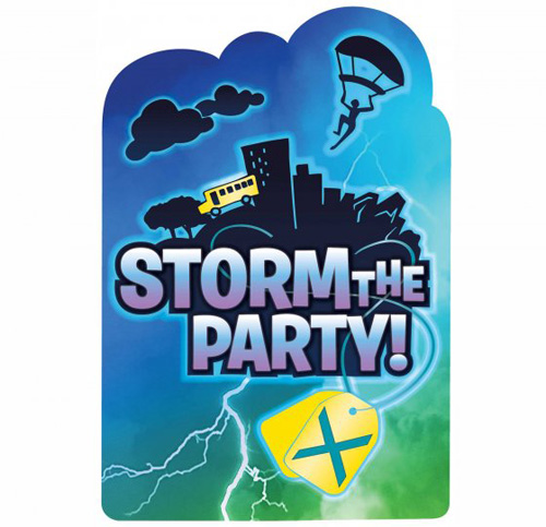 FORTNITE BATTLE ROYALE BIRTHDAY PARTY INVITATIONS - PACK OF 8