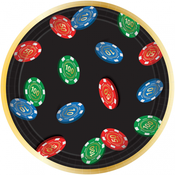 CASINO 'ROLL THE DICE' LUNCH PLATES - PACK OF 8