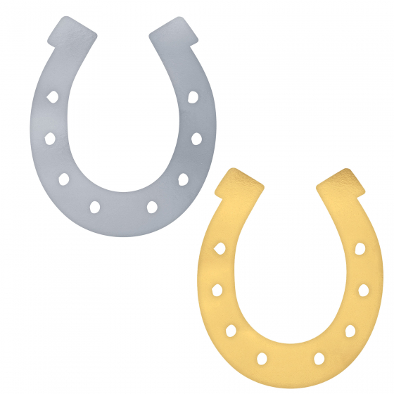 GOLD & SILVER HORSESHOE CUT OUTS - PACK OF 8
