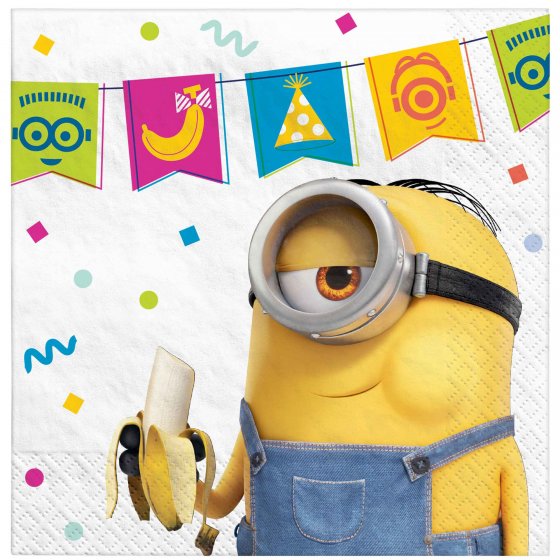 MINION PARTY COCKTAIL NAPKINS - PACK OF 16