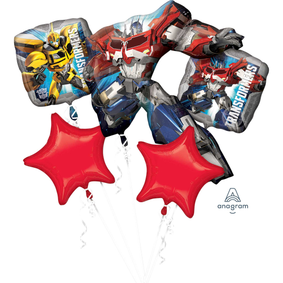 FOIL BALLOONS - TRANSFORMERS BIRTHDAY BOUQUET PACK OF 5