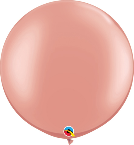 BALLOONS LATEX - FASHION TONE ROSE GOLD 3\' ROUND - 2 PACK