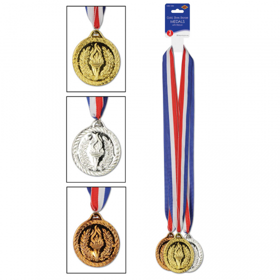 WINNERS MEDALS IN GOLD, SILVER & BRONZE SET OF 3