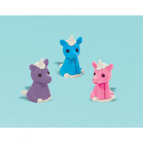 PARTY FAVOURS - UNICORN RUBBERS PACK OF 12