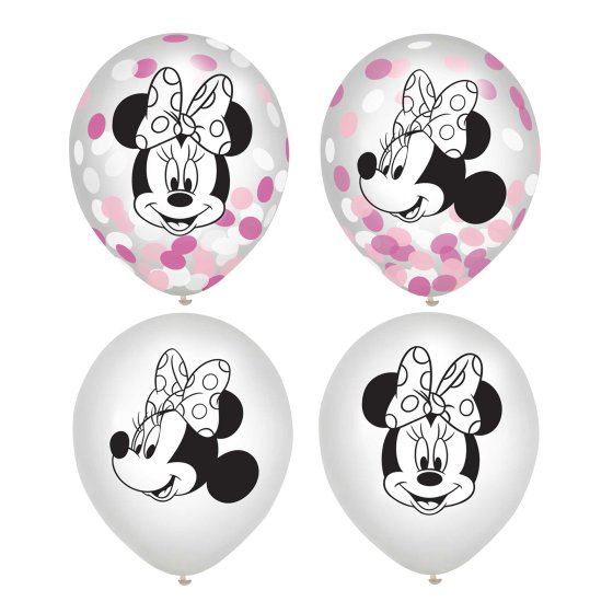 BALLOONS LATEX - MINNIE MOUSE CONFETTI PACK OF 6