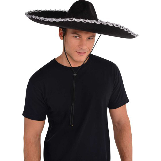 MEXICAN BLACK BANDIT HUGE SOMBRERO STYLE HAT