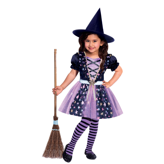 PRETTY STARLIGHT WITCH COSTUME AGES TODDLER TO 8 YEARS