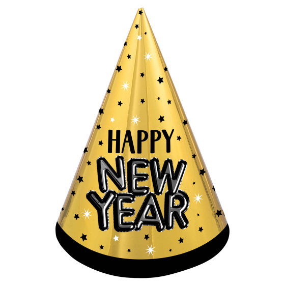 HAT - NEW YEARS EVE BLACK & GOLD CONE
