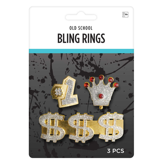 PIMP DADDY GOLD BLING RINGS 3 PIECE SET