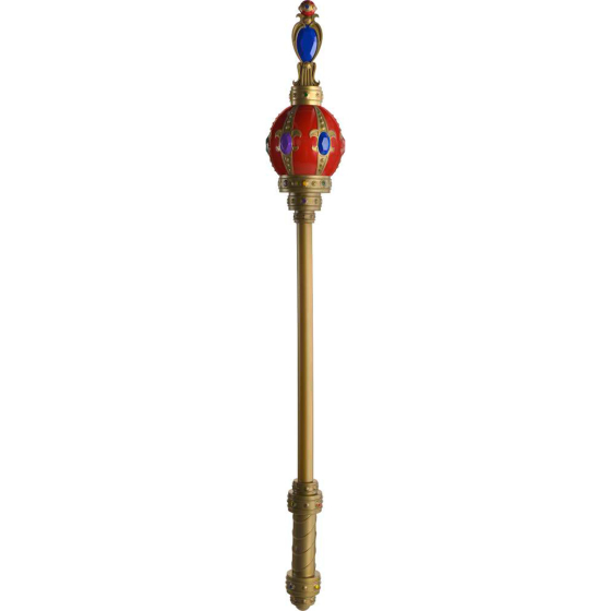 ROYAL KING'S SCEPTRE - RED, GOLD & BLUE - 81CM LONG
